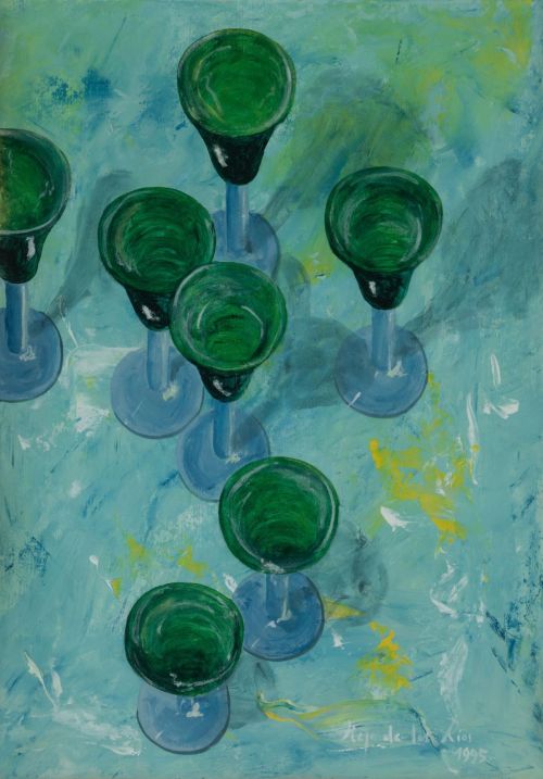 DIEGO DE LOS RIOS, "Las copas", 1995, Acrílico sobre papel