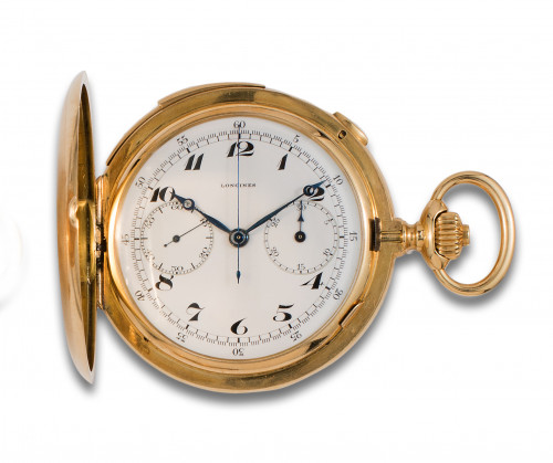 RELOJ DE BOLSILLO SABONETA LONGINES LONGINES CHRONOGRAPHE COMPTEUR REPETICION A MINUTOS EN ORO AMARILLO