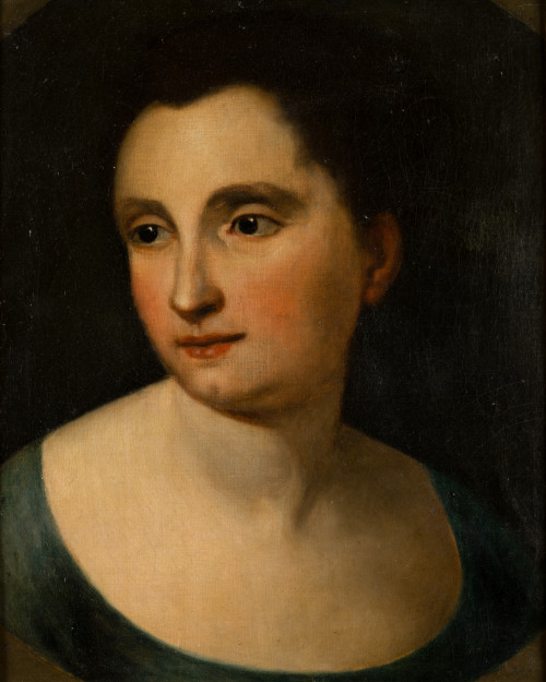 ANÓNIMO, "Retrato de Dama", Óleo sobre lienzo