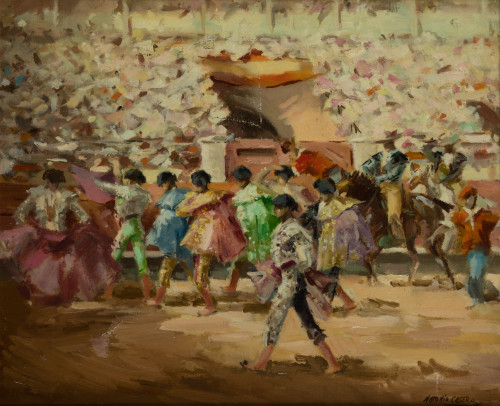 ANTONIO CASERO, "Paseillo", Óleo sobre lienzo