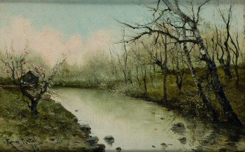 MANUEL RAMOS ARTAL, "Paisaje al atardecer" y "Paisaje con r