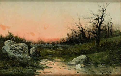 MANUEL RAMOS ARTAL, "Paisaje al atardecer" y "Paisaje con r