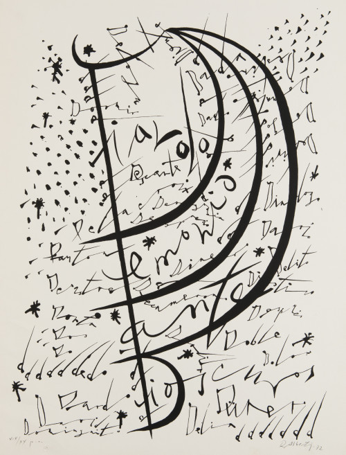 RAFAEL  ALBERTI , “Letra D en blanco y negro”, 1972, Serigr