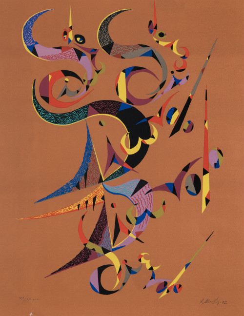 RAFAEL  ALBERTI , “Letra D en colores”, 1972, Litografía so