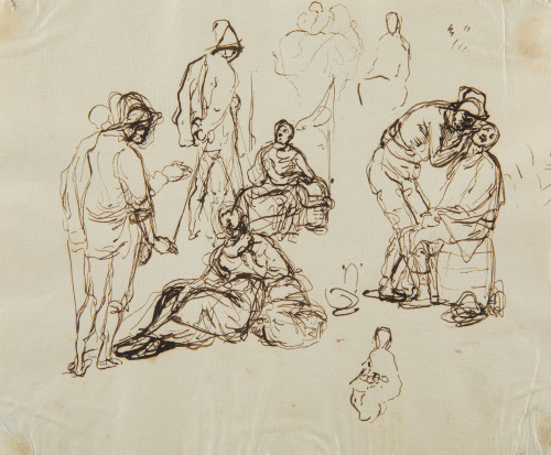 LEONARDO  ALENZA Y NIETO, "Estudio de personajes con barber