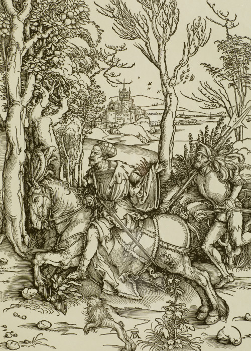 ALBERTO DURERO, "Caballero y soldado", Xilografía