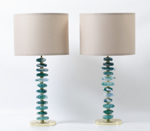 Pareja lámparas de cristal de Murano, S.XX 