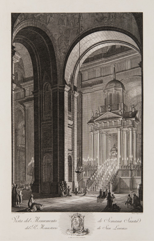 "Vista del Patio de los Reyes de San Lorenzo del Escorial e