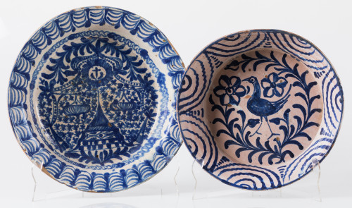 Dos lebrillos de cerámica de Fajalauza, Granada, ffs. S. XI