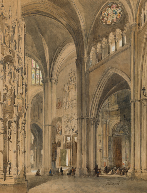 JENARO PÉREZ VILLAAMIL, "Interior de la Catedral de Toledo"