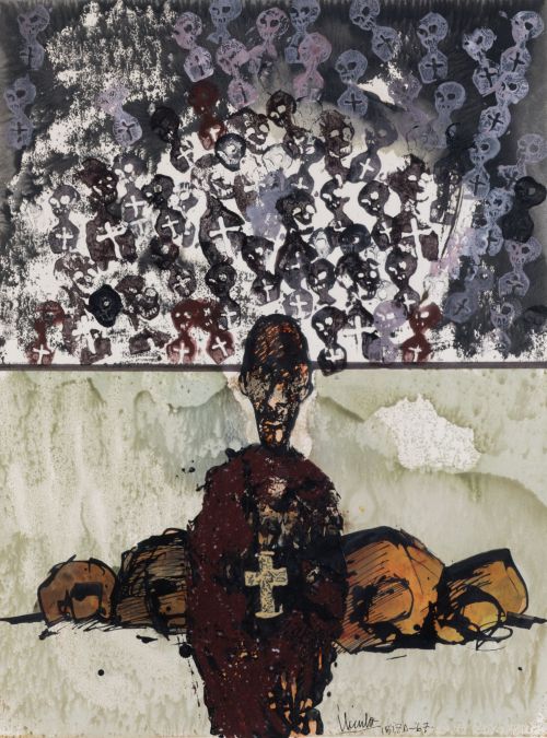 EDUARDO ÚRCULO, "Sin título", 1967, Técnica mixta sobre pap
