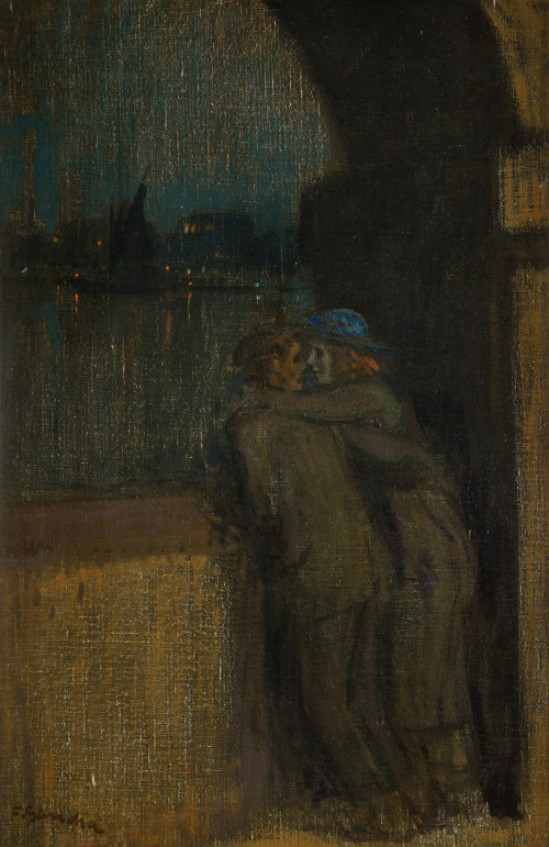 FRANCISCO SANCHA Y LENGO, "Pareja en el puente de Londres",