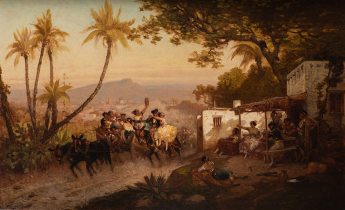 MARIUS ENGALIÈRE, "Andaluces en carromato pasando por una v