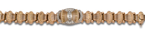 BRACELET, 1940&#39;S, WITH DIAMONDS, YELLOW GOLD AND PLATINUM V
