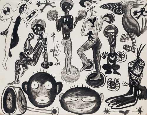 JOAN PONÇ, "Dau al set", 1947, Tinta sobre papel 