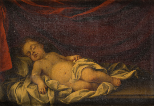 BARTOLOME ESTEBAN MURILLO Y TALLER, "El Niño Jesús dormido 