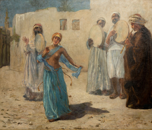 MAX FRIEDRICH FERDINAND RABES, "Escena orientalista con mús