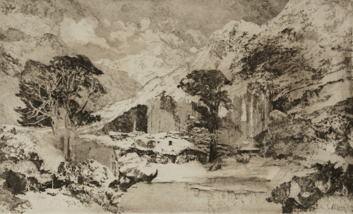 JUAN ESPINA Y CAPO, "Paisaje", Grabado