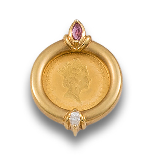 COLGANTE MONEDA AUSTRALIAN NUGGET EN ORO AMARILLO