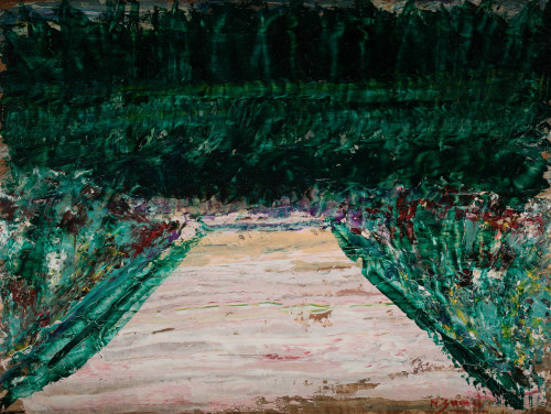 NELSON ZÚMEL, "Paisajes", Pareja de óleos sobre tablex