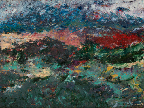 NELSON ZÚMEL, "Paisajes", Dos óleos sobre tablex