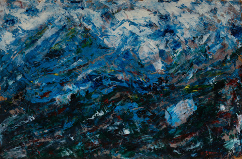 NELSON ZÚMEL, "Paisajes", 3 acrílicos sobre tablex