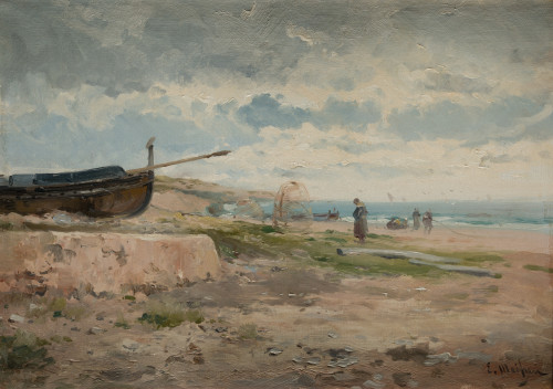 ELISEO MEIFRÉN Y ROIG, "Paisaje costero", Óleo sobre lienzo