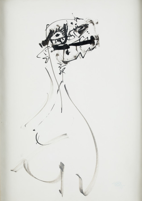 ANTONIO SAURA, "Dame", 1959, Tintas sobre papel