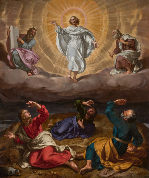 ESCUELA ROMANA , "La Transfiguración de Cristo", Óleo sobre