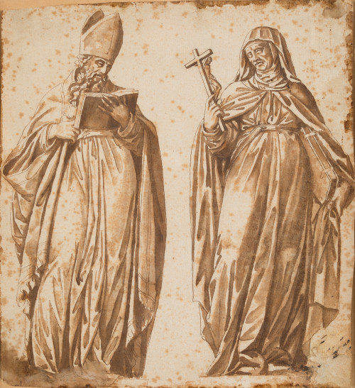 ESCUELA MADRILEÑA , "San Agustín y santa Teresa de Jesús", 