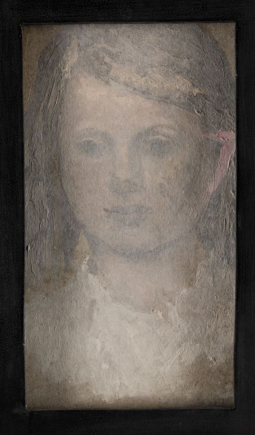 JULIO GONZALEZ, "Femme et bebe avec petite maisonaternidad 