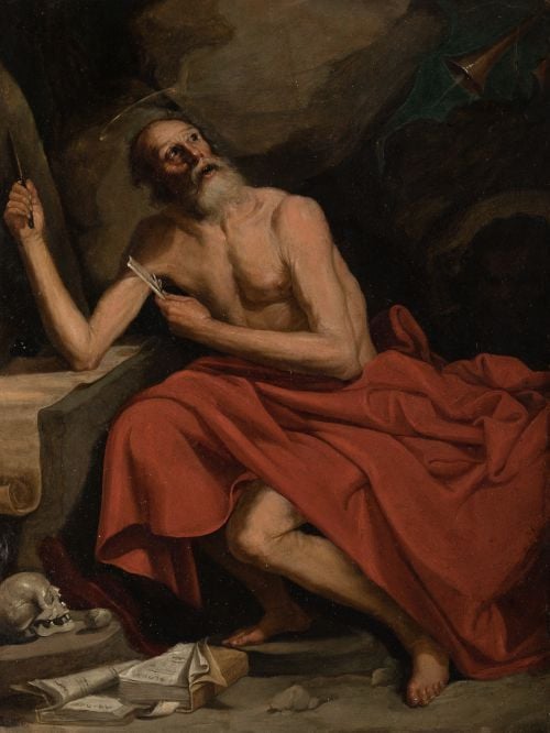 SEGUIDOR DE JOSÉ DE  RIBERA, "San Jerónimo escuchando la tr