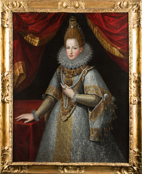 ESCUELA ESPAÑOLA , "Retrato de la reina Margarita de Austri