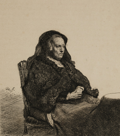 REMBRANDT HARMENSZ VAN RYJN, "La madre de Rembrandt sentada