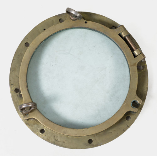 Ojo de buey de bronce y cristal, S. XX