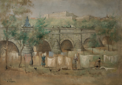 JUAN ESPLANDIÚ Y EDUARDO VICENTE, "El puente de Segovia", h