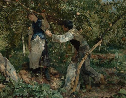 JOSÉ JIMÉNEZ ARANDA, "Galanterías", 1895, Óleo sobre lienzo