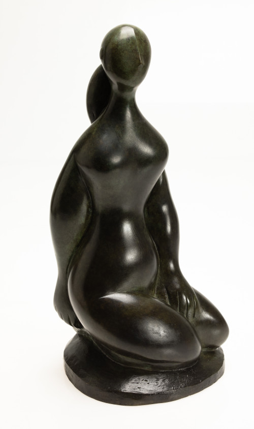 BALTASAR LOBO, "Jeune fille à genoux", 1968-1982, Bronc