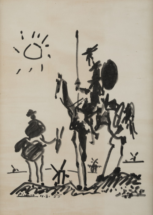 PABLO RUIZ PICASSO (DESPUES), “Don Quijote y Sancho”, Lit
