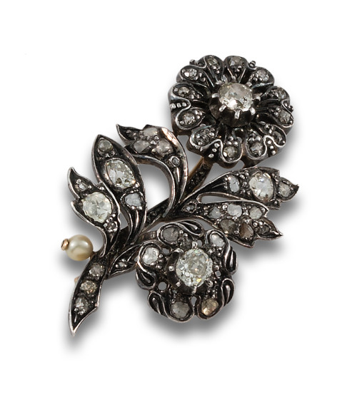 Broche Vintage Plaqué Or Rosace Avec Perle Nacrée – Superbe état