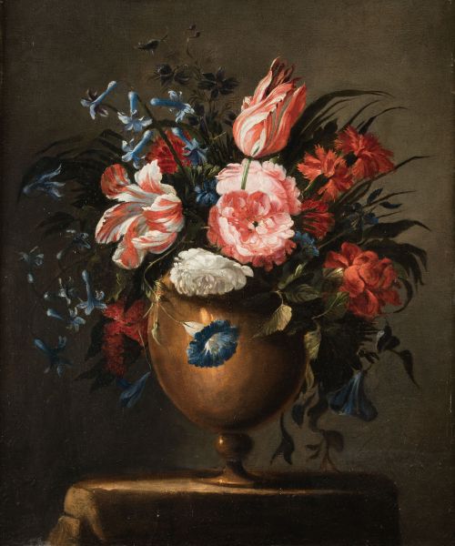 JUAN DE ARELLANO, "Jarrón de cristal con flores", c. 1660-1