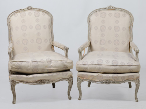 Pair of Louis XV style armchairs, 20th century