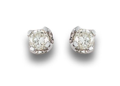 PENDIENTES DORMILONAS DE DIAMANTES, EN ORO BLANCO