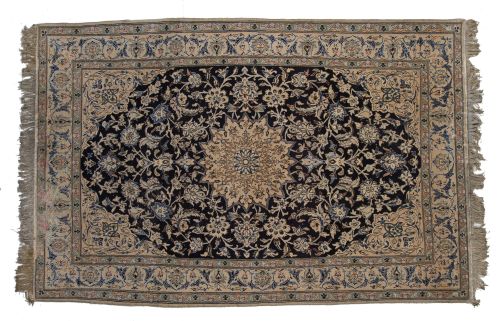 Alfombra persa Naein de lana anudada a mano, pps.S.XX