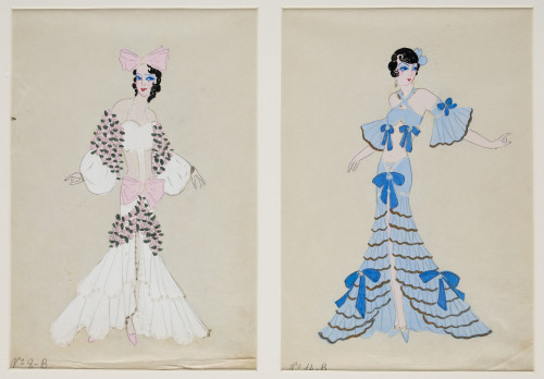 ANÓNIMO, "Bailarinas. Figurines de teatro", Pareja de tácni