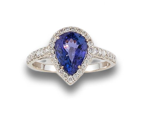 SORTIJA TANZANITA Y DIAMANTES