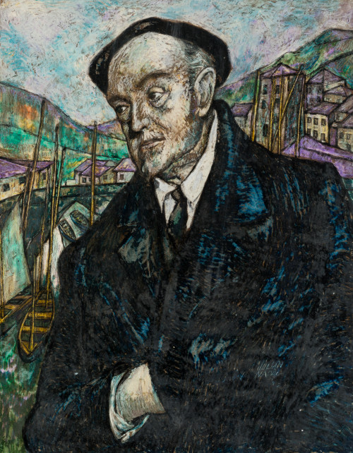 JULIÁN NADAL S.XX, "Retrato de Pío Baroja", Técnica mixta s