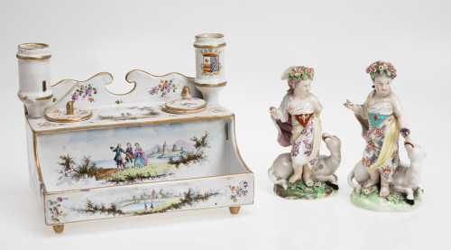 French glazed earthenware writing desk 19th century.