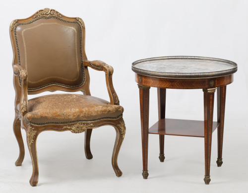 Louis XVI style pedestal table, possibly Herraiz, Spain, mi