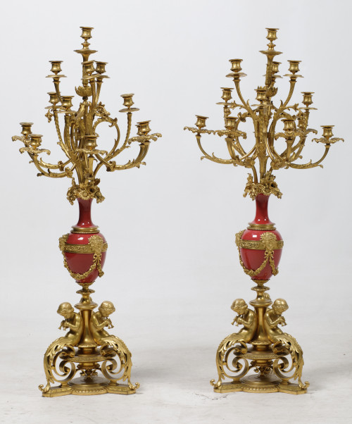 Pair of NapoLeon III style candelabras, France, early 20th